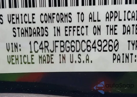 2013 Jeep Grand Cherokee Limited из США, поврежденный, VIN 1C4RJFBG6DC649260